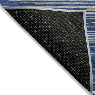 Piper Looms Chantille Stripes ACN996 Navy Machine Washable Area Rug Backing Image