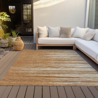 Piper Looms Chantille Stripes ACN996 Paprika Machine Washable Area Rug Outdoor Lifestyle Image Feature