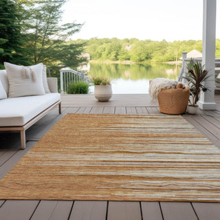Piper Looms Chantille Stripes ACN996 Paprika Machine Washable Area Rug Outdoor Lifestyle Image Feature