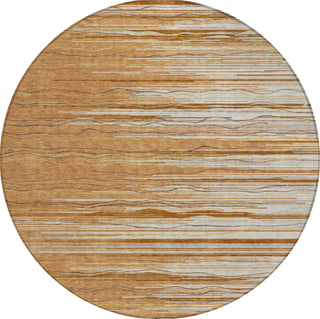 Piper Looms Chantille Stripes ACN996 Paprika Machine Washable Area Rug Round Main Image