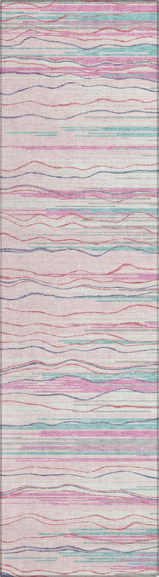 Piper Looms Chantille Stripes ACN996 Pink Machine Washable Area Rug Runner Main Image