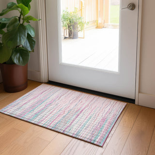 Piper Looms Chantille Stripes ACN996 Pink Machine Washable Area Rug Scatter Lifestyle Image Feature