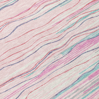 Piper Looms Chantille Stripes ACN996 Pink Machine Washable Area Rug Swatch Image