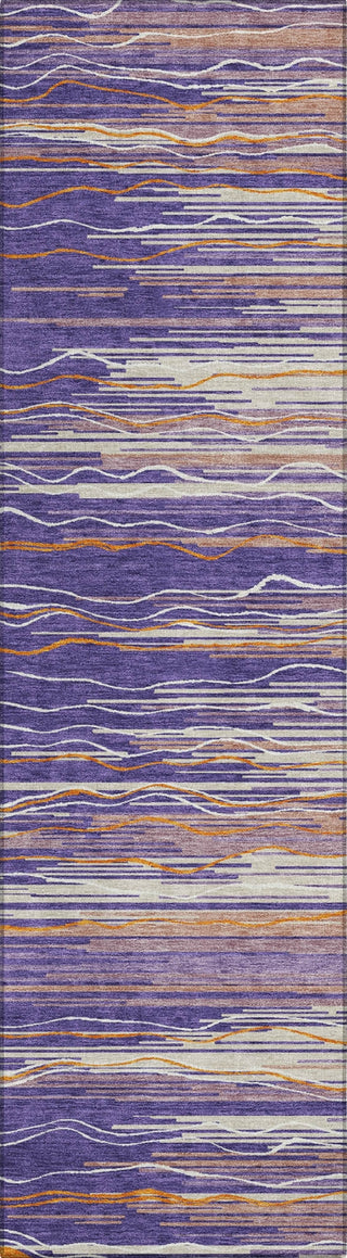 Piper Looms Chantille Stripes ACN996 Purple Machine Washable Area Rug Runner Main Image