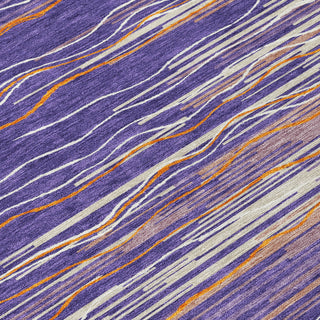 Piper Looms Chantille Stripes ACN996 Purple Machine Washable Area Rug Swatch Image