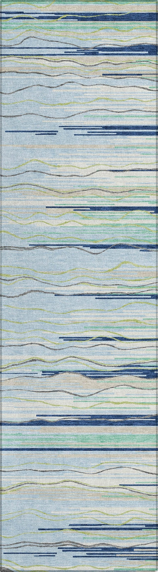 Piper Looms Chantille Stripes ACN996 Sky Machine Washable Area Rug Runner Main Image