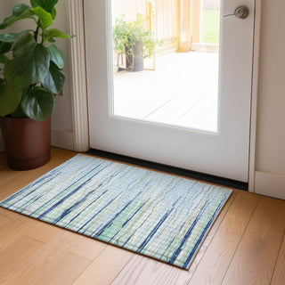 Piper Looms Chantille Stripes ACN996 Sky Machine Washable Area Rug Scatter Lifestyle Image Feature