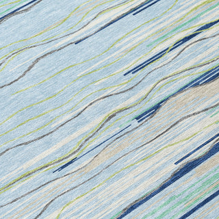 Piper Looms Chantille Stripes ACN996 Sky Machine Washable Area Rug Swatch Image