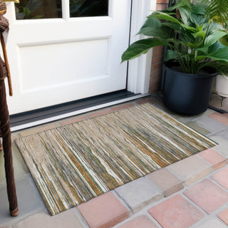 Piper Looms Chantille Stripes ACN996 Taupe Machine Washable Area Rug Scatter Outdoor Lifestyle Image Feature