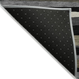 Piper Looms Chantille Stripes ACN997 Black Machine Washable Area Rug Backing Image