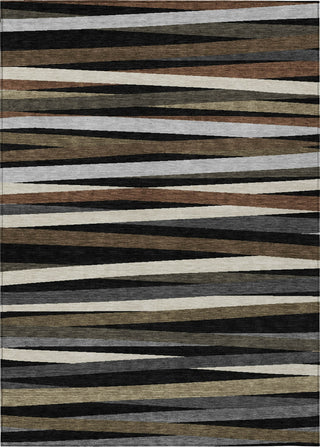 Piper Looms Chantille Stripes ACN997 Black Machine Washable Area Rug main image
