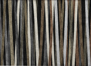 Piper Looms Chantille Stripes ACN997 Black Machine Washable Area Rug Scatter Main Image