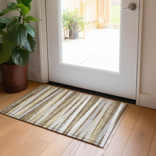 Piper Looms Chantille Stripes ACN997 Brown Machine Washable Area Rug Scatter Lifestyle Image Feature