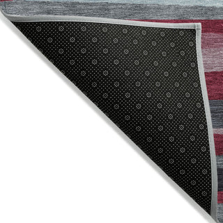 Piper Looms Chantille Stripes ACN997 Burgundy Machine Washable Area Rug Backing Image
