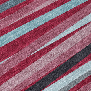 Piper Looms Chantille Stripes ACN997 Burgundy Machine Washable Area Rug Swatch Image