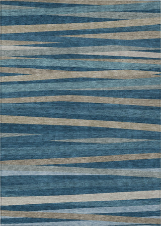 Piper Looms Chantille Stripes ACN997 Denim Machine Washable Area Rug main image