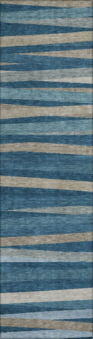 Piper Looms Chantille Stripes ACN997 Denim Machine Washable Area Rug Runner Main Image