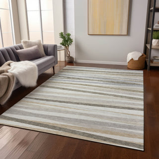 Piper Looms Chantille Stripes ACN997 Ivory Machine Washable Area Rug Lifestyle Image Feature