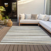 Piper Looms Chantille Stripes ACN997 Ivory Machine Washable Area Rug Outdoor Lifestyle Image Feature