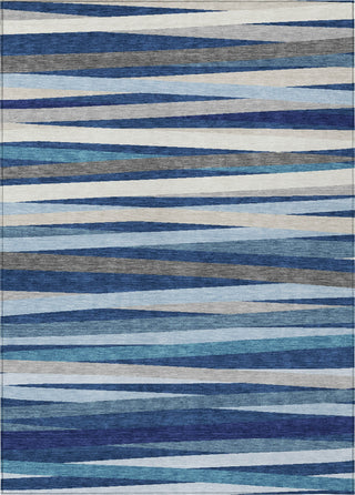 Piper Looms Chantille Stripes ACN997 Navy Machine Washable Area Rug main image