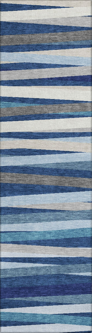 Piper Looms Chantille Stripes ACN997 Navy Machine Washable Area Rug Runner Main Image