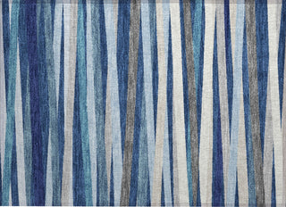 Piper Looms Chantille Stripes ACN997 Navy Machine Washable Area Rug Scatter Main Image
