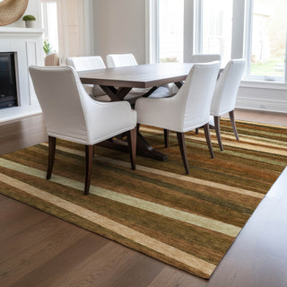 Piper Looms Chantille Stripes ACN997 Paprika Machine Washable Area Rug Lifestyle Image Feature