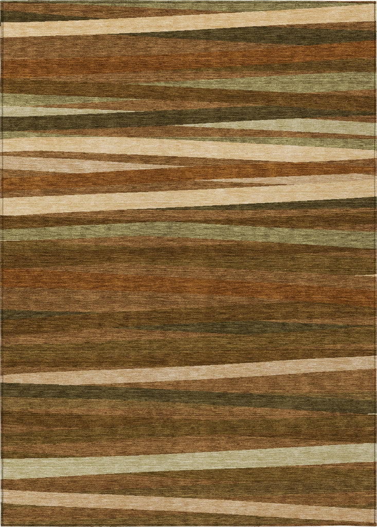 Piper Looms Chantille Stripes ACN997 Paprika Machine Washable Area Rug main image