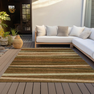 Piper Looms Chantille Stripes ACN997 Paprika Machine Washable Area Rug Outdoor Lifestyle Image Feature