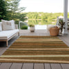 Piper Looms Chantille Stripes ACN997 Paprika Machine Washable Area Rug Outdoor Lifestyle Image Feature