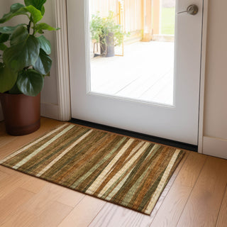 Piper Looms Chantille Stripes ACN997 Paprika Machine Washable Area Rug Scatter Lifestyle Image Feature