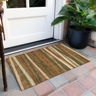 Piper Looms Chantille Stripes ACN997 Paprika Machine Washable Area Rug Scatter Outdoor Lifestyle Image Feature