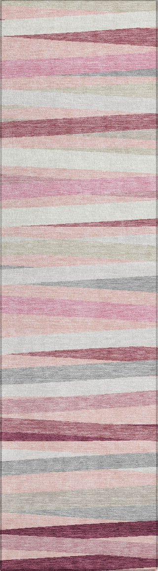 Piper Looms Chantille Stripes ACN997 Pink Machine Washable Area Rug Runner Main Image
