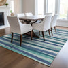 Piper Looms Chantille Stripes ACN997 Teal Machine Washable Area Rug Lifestyle Image Feature