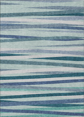 Piper Looms Chantille Stripes ACN997 Teal Machine Washable Area Rug main image