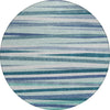Piper Looms Chantille Stripes ACN997 Teal Machine Washable Area Rug Round Main Image