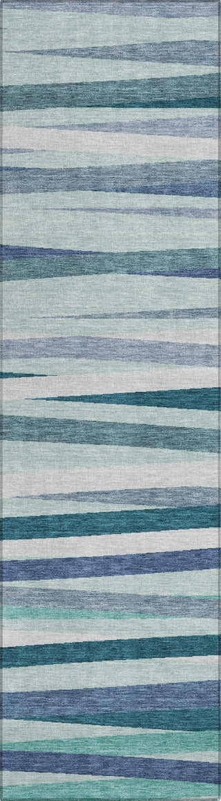 Piper Looms Chantille Stripes ACN997 Teal Machine Washable Area Rug Runner Main Image