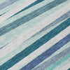 Piper Looms Chantille Stripes ACN997 Teal Machine Washable Area Rug Swatch Image