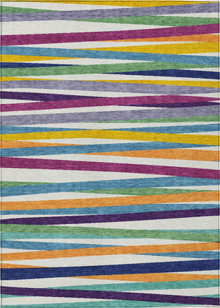 Piper Looms Chantille Stripes ACN997 White Machine Washable Area Rug main image