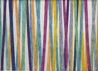 Piper Looms Chantille Stripes ACN997 White Machine Washable Area Rug Scatter Main Image