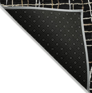 Piper Looms Chantille Stripes ACN998 Black Machine Washable Area Rug Backing Image