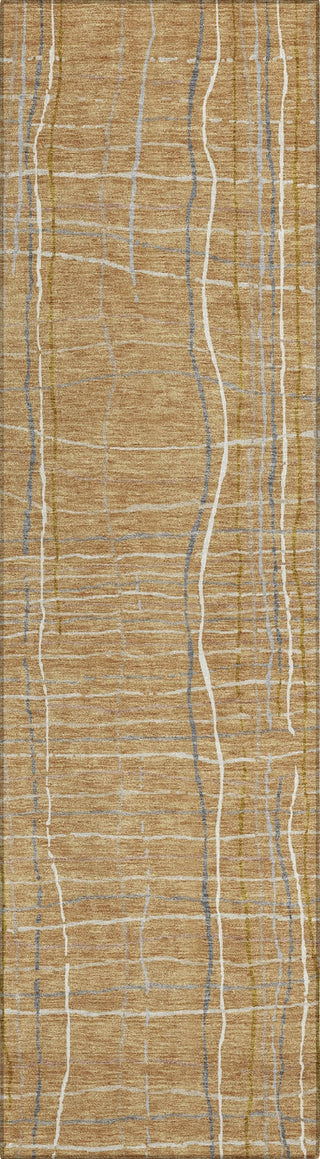 Piper Looms Chantille Stripes ACN998 Gold Machine Washable Area Rug Runner Main Image
