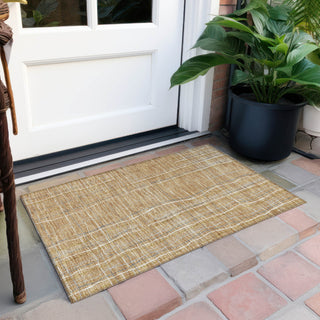 Piper Looms Chantille Stripes ACN998 Gold Machine Washable Area Rug Scatter Outdoor Lifestyle Image Feature