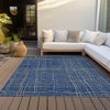 Piper Looms Chantille Stripes ACN998 Navy Machine Washable Area Rug Outdoor Lifestyle Image Feature
