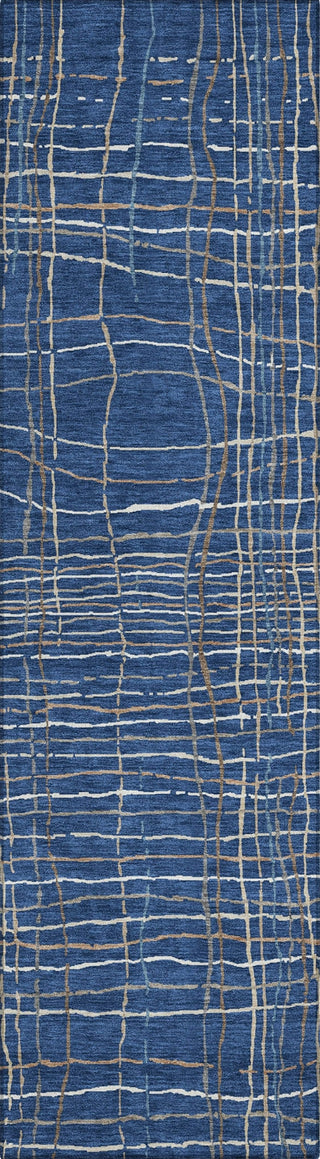 Piper Looms Chantille Stripes ACN998 Navy Machine Washable Area Rug Runner Main Image