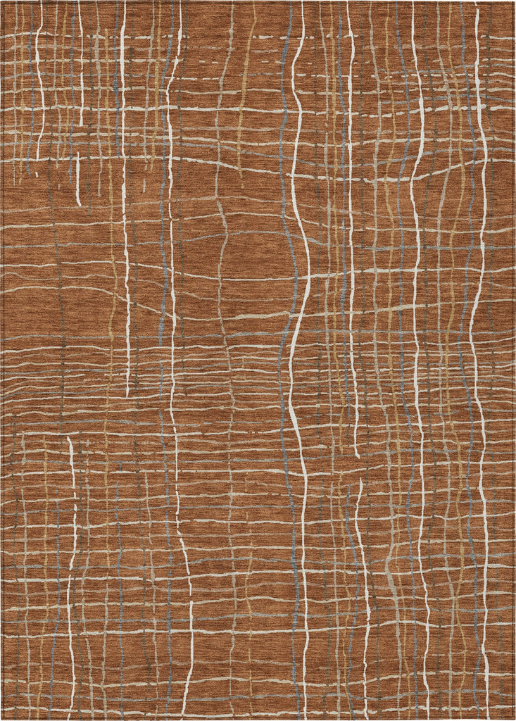 Piper Looms Chantille Stripes ACN998 Paprika Machine Washable Area Rug main image