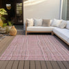 Piper Looms Chantille Stripes ACN998 Pink Machine Washable Area Rug Outdoor Lifestyle Image Feature