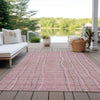 Piper Looms Chantille Stripes ACN998 Pink Machine Washable Area Rug Outdoor Lifestyle Image Feature