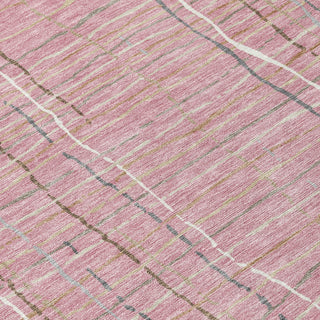 Piper Looms Chantille Stripes ACN998 Pink Machine Washable Area Rug Swatch Image