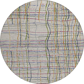 Piper Looms Chantille Stripes ACN998 Putty Machine Washable Area Rug Round Main Image